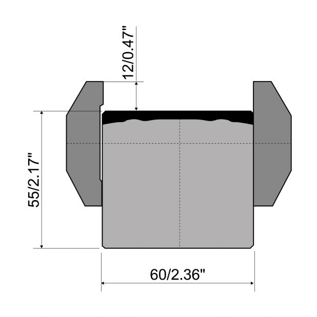 Matrizenerhöhung R1 Serie A mit Höhe=55mm, Material=C45, Max. Presskraft=1000kN/m.
