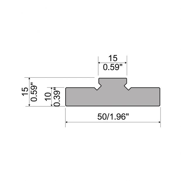 Halter für selbstzentrierende 2-V Matrize R1 europäische A-Serie mit einer Höhe von 15 mm, Material = C45,