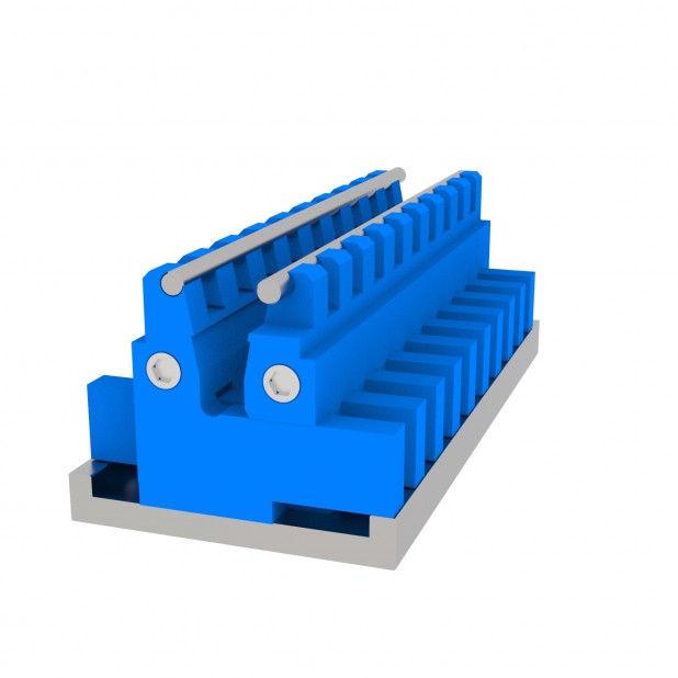 Verstellbare Matrize mit V=25mm bis V=125mm Radius=8mm, max. Tragkraft 1250kN/m bei 90°