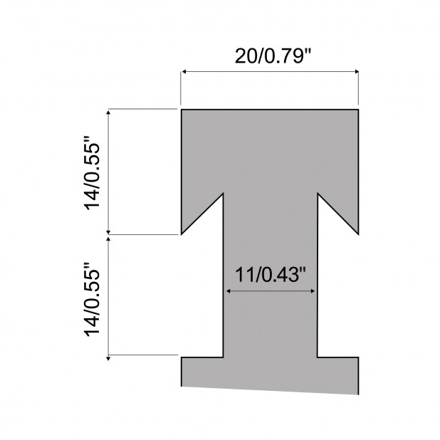 Pneumatisches Klemmsystem für Oberwerkzeuge Typ R3-R7-R8-R10-RX hergestellt aus C45 und 42CrMo4, Länge 500mm