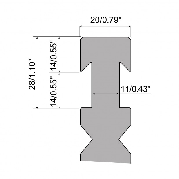 Pneumatisches Klemmsystem für Oberwerkzeuge Typ R3-R7-R8-R10-RX hergestellt aus C45 und 42CrMo4, Länge 500mm