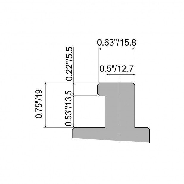 Pneumatisches Klemmsystem für Oberwerkzeuge Typ R5 American hergestellt aus C45 gehärtet, Längen von 1219.2