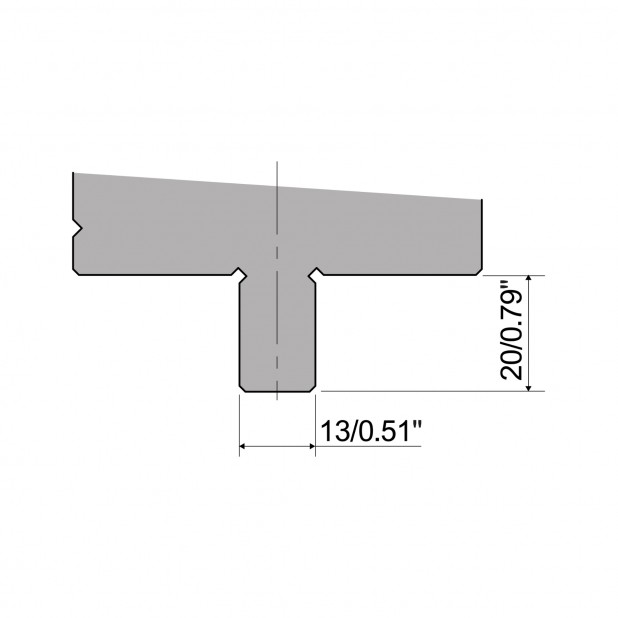 Pneumatisches Schnellspannsystem für Matrizen Typ R2 und R3 hergestellt aus C45 gehärtet, Längen von 1020mm