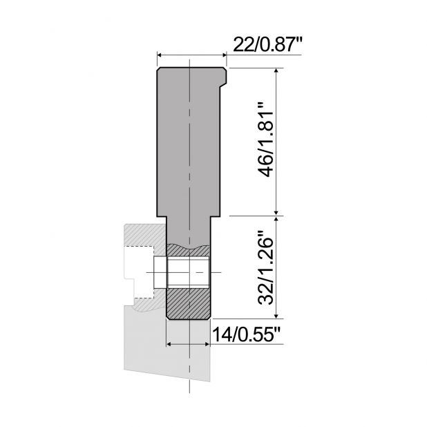 Angeschraubter Oberwerkzeugadapter in C45. Max. Presskraft=1000kN/m. von Werkzeugen Typ R3-Beyeler S zu Werkze