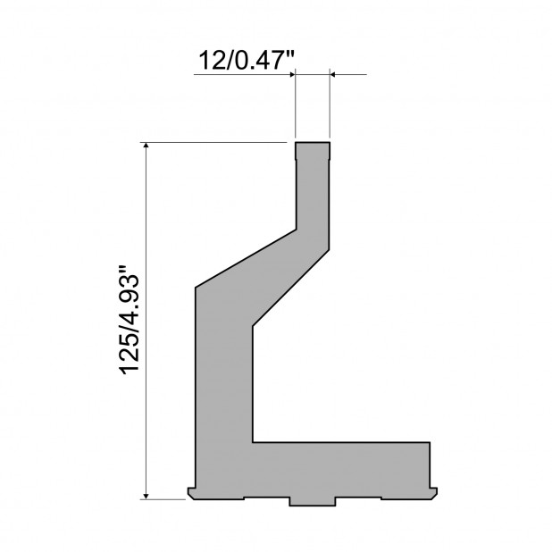 Unterwerkzeug - Matrizensteg 12mm - maximale Materialdicke 2mm