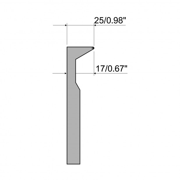 Unterwerkzeug - Matrizensteg 25mm - maximale Materialdicke 3mm