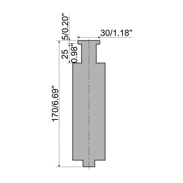 Radienwerkzeuge RX Gasparini mit Höhe=170mm, Radius=mm, Material=c45, Max. Presskraft=1000kN/m.Zu verwenden m