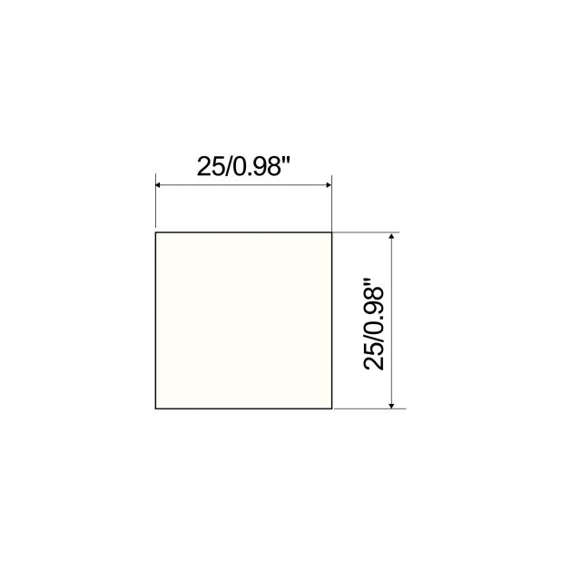 Polyurethan Einsätze: H=25mm, W=25mm.