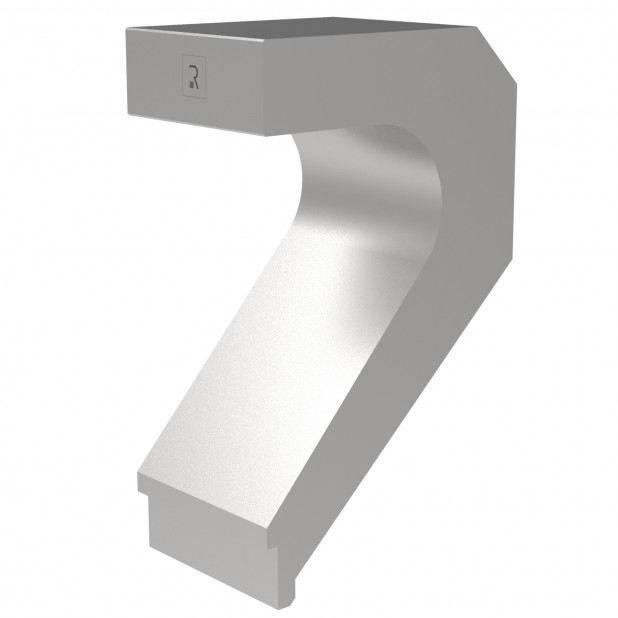 Oberwerkzeug R6 Hämmerle mit Höhe=260mm, α=°, Radius=mm, Material=c45, Max. Presskraft=600kN/m.