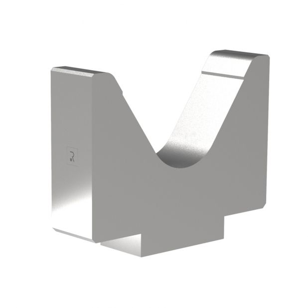 1-V Matrize R1 mit Höhe=195mm, α=70°, Radius=15mm, Material=42Cr, Max. Presskraft=1800kN/m.