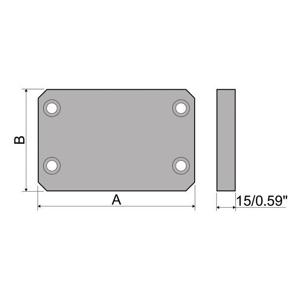 Abdeckplatte für MPG-Halter.