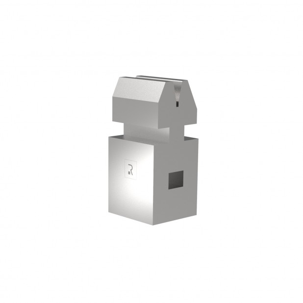 Federgelagerte Zudrückmatrize R1  mit Arbeitshöhe=135mm, α=26°, Radius=2mm, Material=C45, Max. Presskraft=