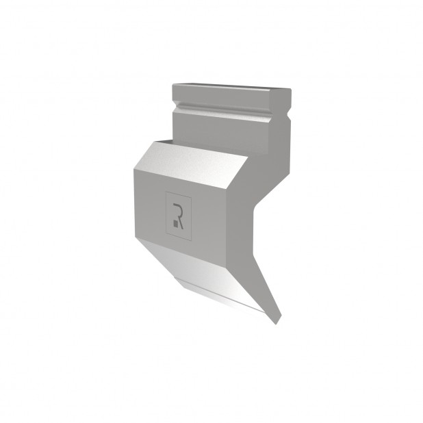 Oberwerkzeug R2 mit Arbeitshöhe=120mm, α=86°, Radius=1mm, Material=42Cr, Max. Presskraft=800kN/m.