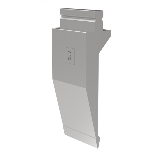 Oberwerkzeug R2 mit Arbeitshöhe=220mm, α=28°, Radius=1mm, Material=42Cr, Max. Presskraft=600kN/m.