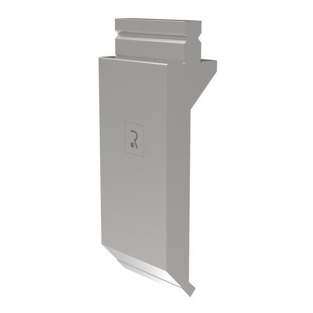 Oberwerkzeug R2 mit Arbeitshöhe=220mm, α=86°, Radius=1mm, Material=42Cr, Max. Presskraft=800kN/m.