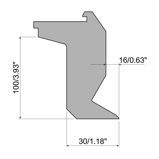 Oberwerkzeug - Arbeitshöhe 250mm, Rehfußabstand 58mm