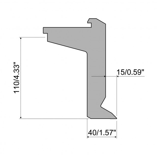 Oberwerkzeug - Arbeitshöhe 110mm, Rehfußabstand 15mm