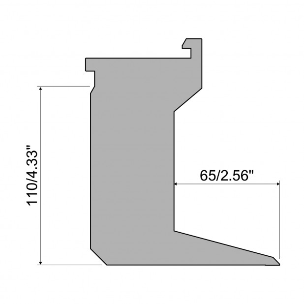 Oberwerkzeug - Arbeitshöhe 110mm, Rehfußabstand 65mm