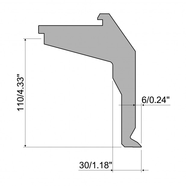 Oberwerkzeug - Arbeitshöhe 110mm, Rehfußabstand 6mm