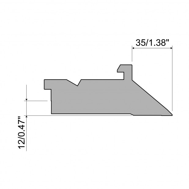 Oberwerkzeug - Arbeitshöhe 12mm, Rehfußabstand 35mm