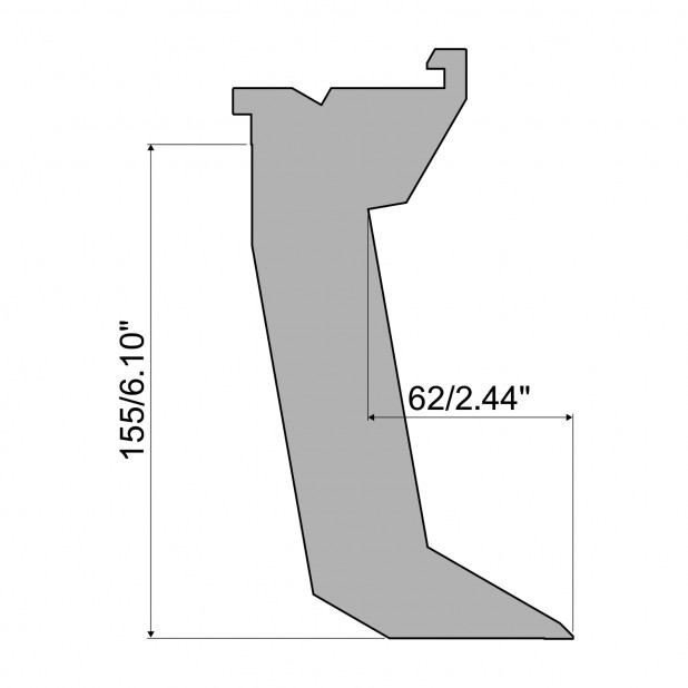 Oberwerkzeug - Arbeitshöhe 155mm, Rehfußabstand 62mm