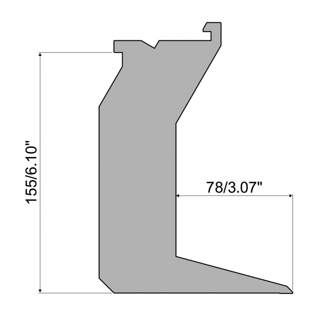 Oberwerkzeug - Arbeitshöhe 155mm, Rehfußabstand 78mm