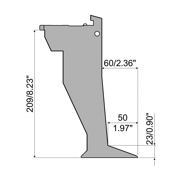 Oberwerkzeug - Arbeitshöhe 209mm, Rehfußabstand 50mm