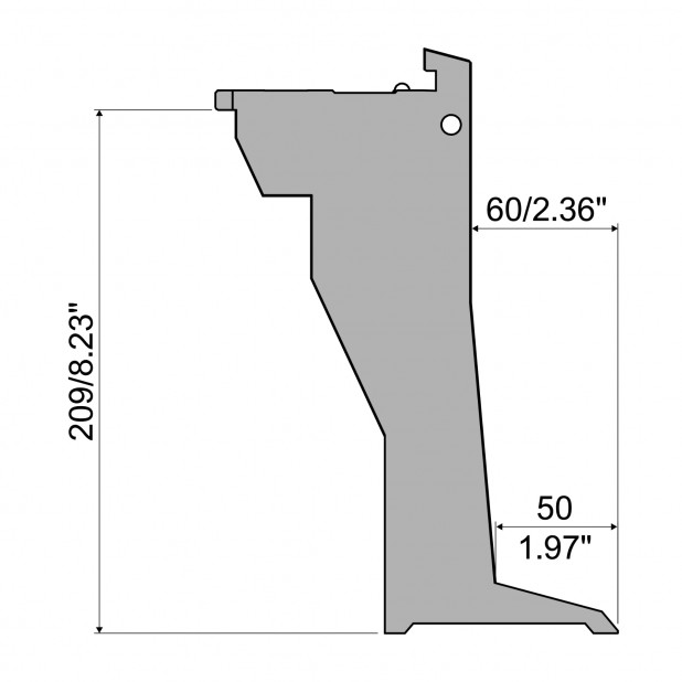 Oberwerkzeug - Arbeitshöhe 209mm, Rehfußabstand 50mm Oberwerkzeug - Arbeitshöhe 209mm, Rehfußabstand 50mm