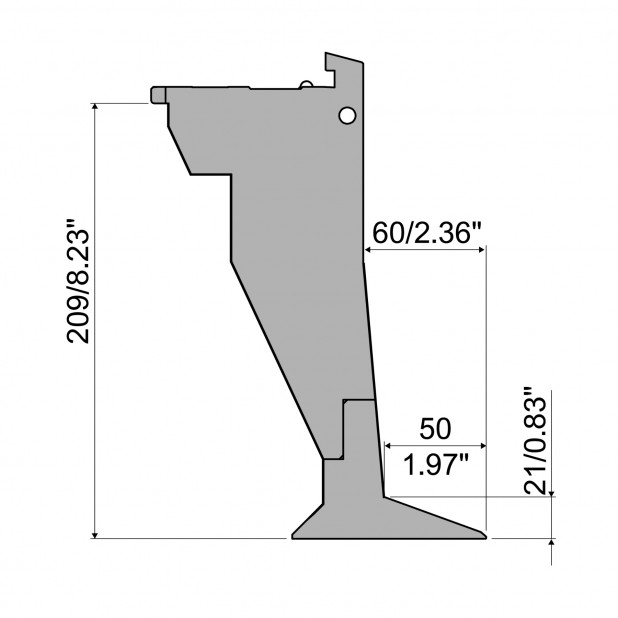 Oberwerkzeug TOP - Arbeitshöhe 209mm, Rehfußabstand 50mm