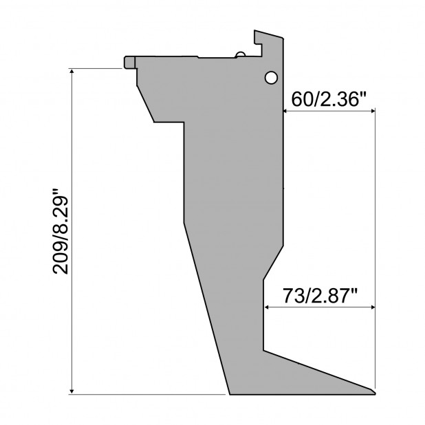 Oberwerkzeug - Arbeitshöhe 209mm, Rehfußabstand 73mm